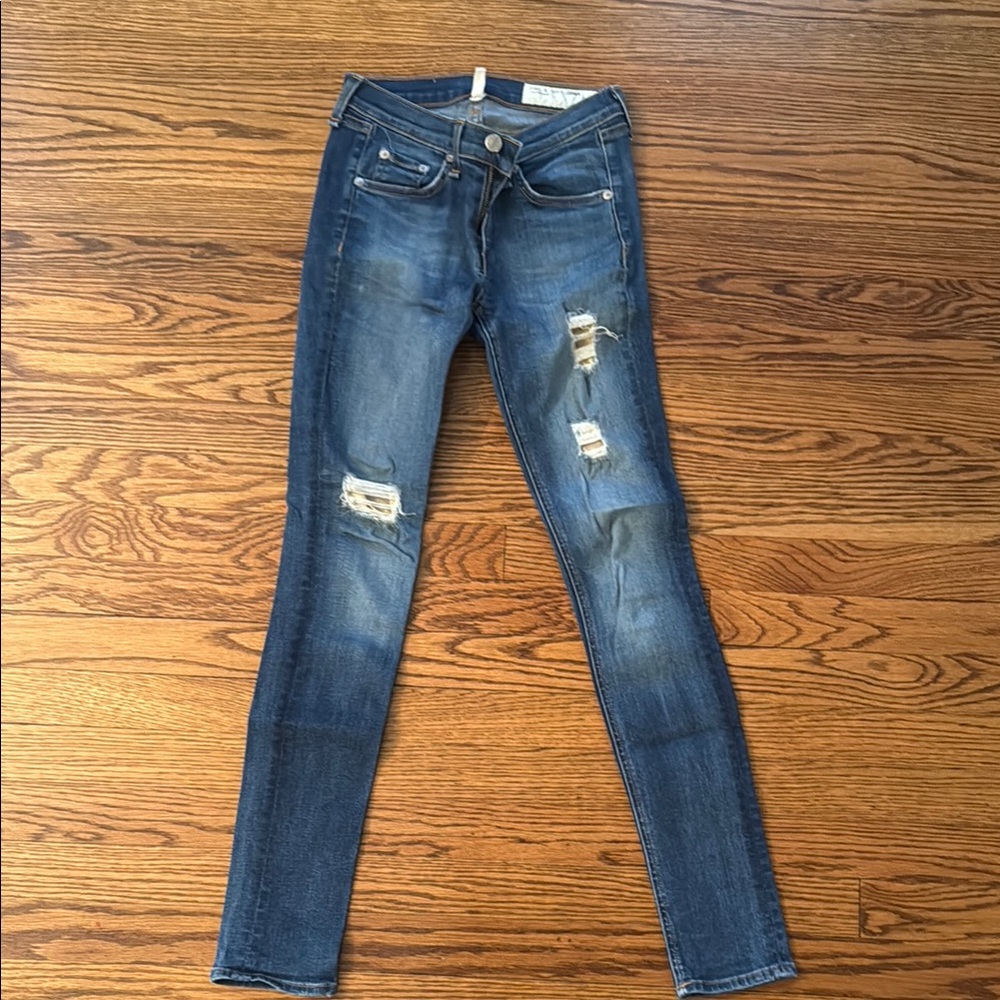 Women's Blue Distressed Jeans
